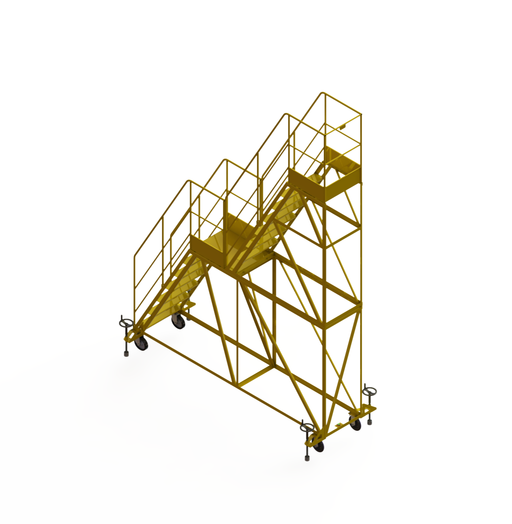 Escada de manutenção Bi-patamar 1.8 x 3.6M - Plataforma
